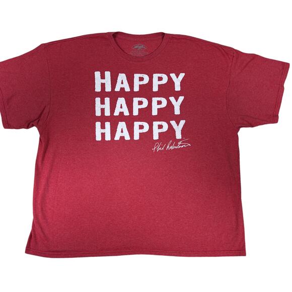 Duck Dynasty Duck Commander Happy Happy Happy Tee Shirt in Heathered Red XXXL - Picture 1 of 11